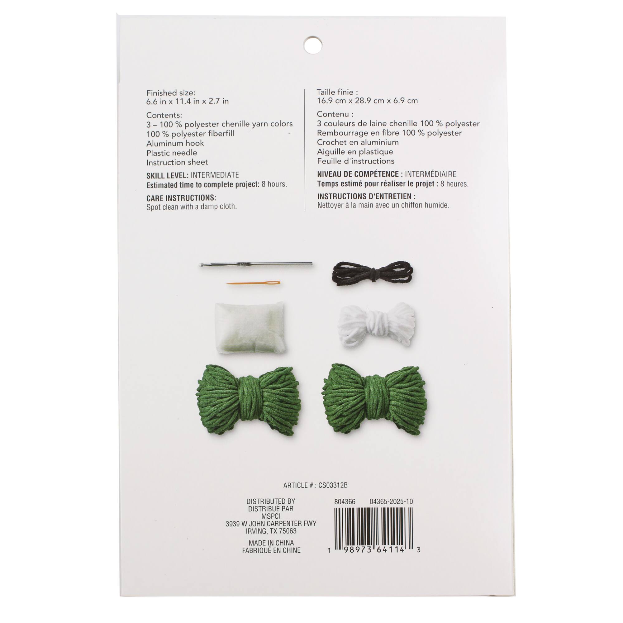 Green Frog Intermediate Cuddle Craft Crochet Kit by Loops & Threads®